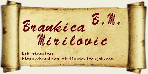 Brankica Mirilović vizit kartica